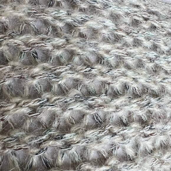 Vtg J. Jill Sweater M/L Women Open Knit Wool Beige Round Neck Jumper Long Sleeve - Picture 5 of 8